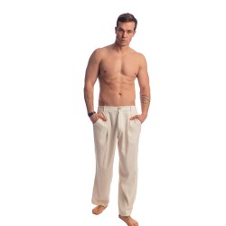Pants of the brand L HOMME INVISIBLE - Palm Spring - Pantalon Lounge à Plis - Vanille - Ref : RW20 PAL 011