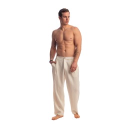 Pants of the brand L HOMME INVISIBLE - Palm Spring - Pantalon Lounge à Plis - Vanille - Ref : RW20 PAL 011