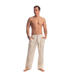 Pants of the brand L HOMME INVISIBLE - Palm Spring - Pantalon Lounge à Plis - Vanille - Ref : RW20 PAL 011