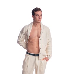 Veste de la marque L HOMME INVISIBLE - Palm Spring - Veste Col Châle - Vanille - Ref : HW181 PAL 011