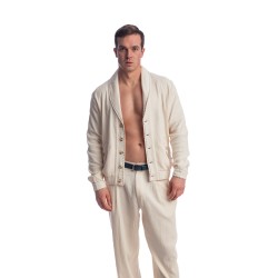 Veste de la marque L HOMME INVISIBLE - Palm Spring - Veste Col Châle - Vanille - Ref : HW181 PAL 011