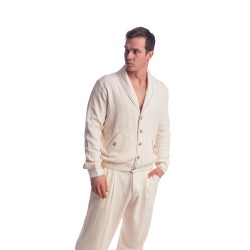 Veste de la marque L HOMME INVISIBLE - Palm Spring - Veste Col Châle - Vanille - Ref : HW181 PAL 011