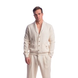 Veste de la marque L HOMME INVISIBLE - Palm Spring - Veste Col Châle - Vanille - Ref : HW181 PAL 011