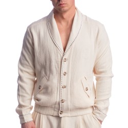 Veste de la marque L HOMME INVISIBLE - Palm Spring - Veste Col Châle - Vanille - Ref : HW181 PAL 011
