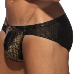 Slip, Tanga de la marque ES COLLECTION - Bikini Radiant Gold - Noir - Ref : UN634 C10