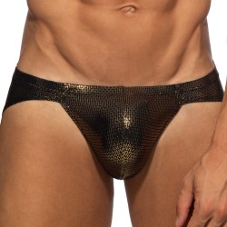 Slip, Tanga de la marque ES COLLECTION - Bikini Radiant Gold - Noir - Ref : UN634 C10