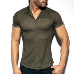 Chemise de la marque ES COLLECTION - Chemise Slim Fit - Kaki - Ref : SHT023 C12