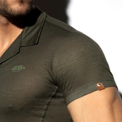 Chemise de la marque ES COLLECTION - Chemise Slim Fit - Kaki - Ref : SHT023 C12