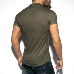 Chemise de la marque ES COLLECTION - Chemise Slim Fit - Kaki - Ref : SHT023 C12