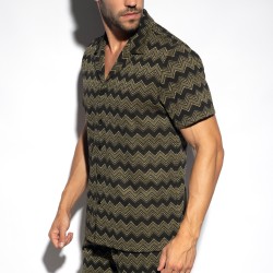 Chemise de la marque ES COLLECTION - Chemise Aristo Edition Limitée - Kaki - Ref : SHT034 C12