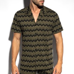 Chemise de la marque ES COLLECTION - Chemise Aristo Edition Limitée - Kaki - Ref : SHT034 C12