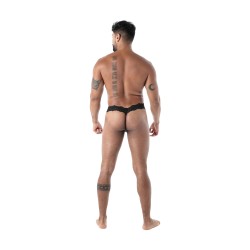 String de la marque TOF PARIS - String ultra en Dentelle Fluide Tof Paris Fluid - Noir - Ref : TOF593N