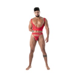 String de la marque TOF PARIS - String ultra Tof Paris Fluid Lace - Rouge - Ref : TOF593R