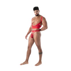String de la marque TOF PARIS - String ultra Tof Paris Fluid Lace - Rouge - Ref : TOF593R