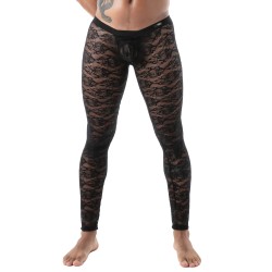 Caleçon long de la marque TOF PARIS - Legging Open Tof Paris Fluid Lace - Noir - Ref : TOF591N