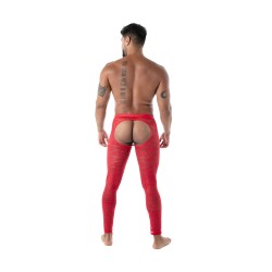 Caleçon long de la marque TOF PARIS - Legging Open Tof Paris Fluid Lace - Rouge - Ref : TOF591R