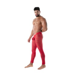 Caleçon long de la marque TOF PARIS - Legging Open Tof Paris Fluid Lace - Rouge - Ref : TOF591R