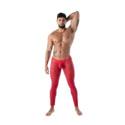 Caleçon long de la marque TOF PARIS - Legging Open Tof Paris Fluid Lace - Rouge - Ref : TOF591R