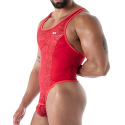 Body de la marque TOF PARIS - Body String Tof Paris Fluid Lace - Rouge - Ref : TOF589R
