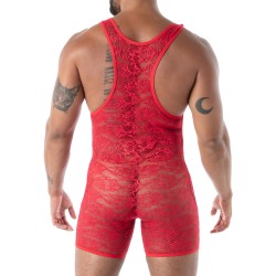 Body de la marque TOF PARIS - Body Poche ouverte Tof Paris Fluid Lace - Rouge - Ref : TOF590R