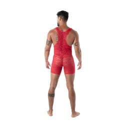 Body de la marque TOF PARIS - Body Poche ouverte Tof Paris Fluid Lace - Rouge - Ref : TOF590R
