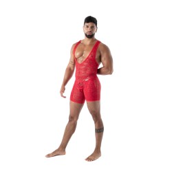Body de la marque TOF PARIS - Body Poche ouverte Tof Paris Fluid Lace - Rouge - Ref : TOF590R