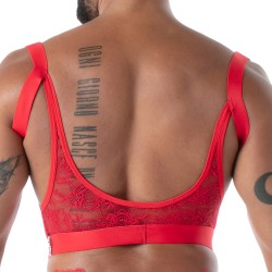 Accessoires de la marque TOF PARIS - Porte-jarretelles en Dentelle Fluide Tof Paris - Rouge - Ref : TOF588R