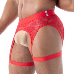 Accessoires de la marque TOF PARIS - Porte-jarretelles en Dentelle Fluide Tof Paris - Rouge - Ref : TOF588R