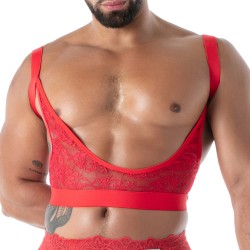 Accessoires de la marque TOF PARIS - Porte-jarretelles en Dentelle Fluide Tof Paris - Rouge - Ref : TOF588R