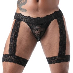 Jock strap de la marque TOF PARIS - Jock Chaps en Dentelle Fluide Tof Paris - Noir - Ref : TOF587N