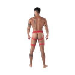 Jock strap de la marque TOF PARIS - Jock Chaps Tof Paris Fluid Lace - Rouge - Ref : TOF587R