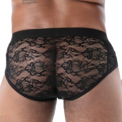 Slip, Tanga de la marque TOF PARIS - Slip à Poches en Dentelle Fluide Tof Paris - Noir - Ref : TOF585N