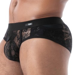 Slip, Tanga de la marque TOF PARIS - Slip à Poches en Dentelle Fluide Tof Paris - Noir - Ref : TOF585N