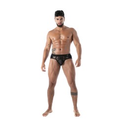 Slip, Tanga de la marque TOF PARIS - Slip à Poches en Dentelle Fluide Tof Paris - Noir - Ref : TOF585N