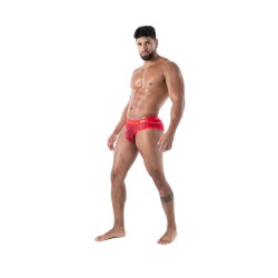 Slip, Tanga de la marque TOF PARIS - Slip à Poches en Dentelle Fluide Tof Paris - Rouge - Ref : TOF585R