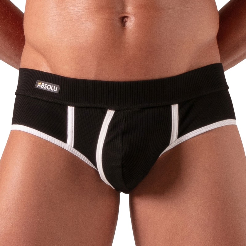 Slip de la marca  - Slip ouvert polyvalent Absolu Male - Noir - Ref : AM0025N