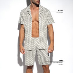 Chemise de la marque ES COLLECTION - Chemise Glen Edition Limitée - Blanc - Ref : SHT033 C01 Chemise de la marque ES COLLECTION - Chemise Glen Edition Limitée - Blanc - Ref : SHT033 C01