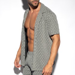 Chemise de la marque ES COLLECTION - Chemise Glen Edition Limitée - Gris - Ref : SHT033 C15 Chemise de la marque ES COLLECTION - Chemise Glen Edition Limitée - Gris - Ref : SHT033 C15