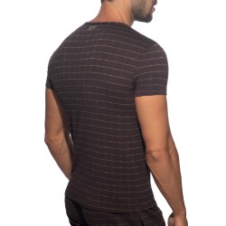 Manches courtes de la marque ADDICTED - T-Shirt Opal Edition Limitée - Marron - Ref : AD1385 C13 Manches courtes de la marque ADDICTED - T-Shirt Opal Edition Limitée - Marron - Ref : AD1385 C13