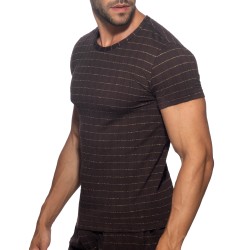 Manches courtes de la marque ADDICTED - T-Shirt Opal Edition Limitée - Marron - Ref : AD1385 C13 Manches courtes de la marque ADDICTED - T-Shirt Opal Edition Limitée - Marron - Ref : AD1385 C13