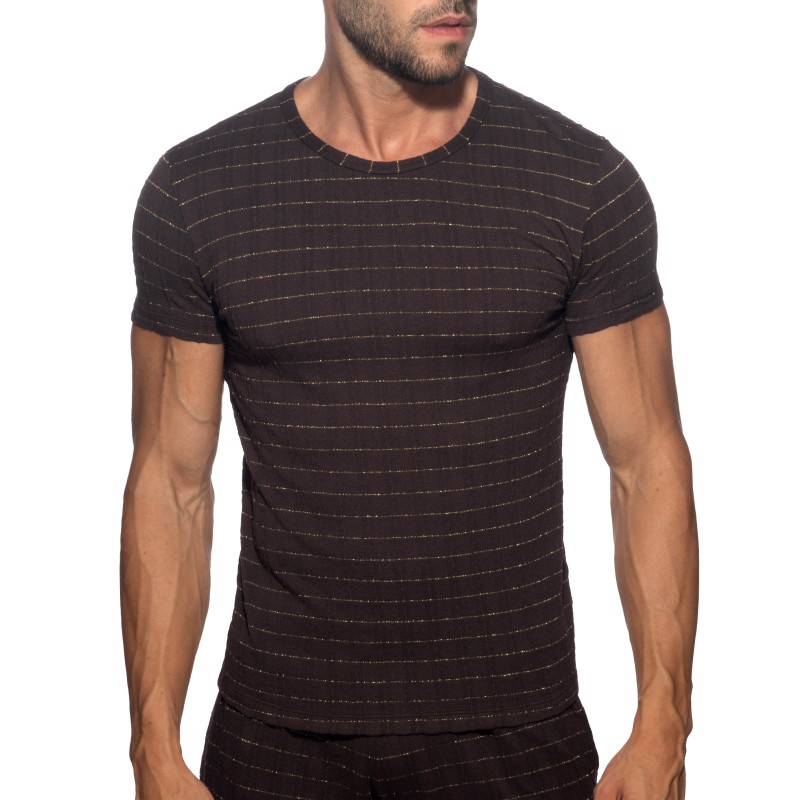 Manches courtes de la marque ADDICTED - T-Shirt Opal Edition Limitée - Marron - Ref : AD1385 C13 Manches courtes de la marque ADDICTED - T-Shirt Opal Edition Limitée - Marron - Ref : AD1385 C13