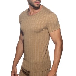 Manches courtes de la marque ADDICTED - T-Shirt Opal Edition Limitée - Beige - Ref : AD1385 C28