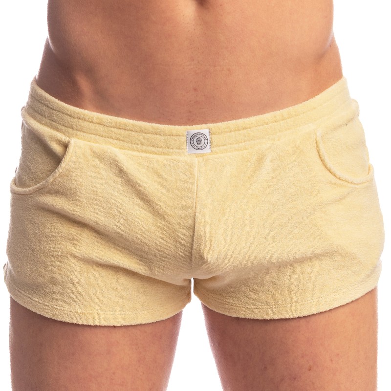 Short de la marque L HOMME INVISIBLE - Fire Island- Micro Terry Shorts L Homme Invisible Light Lemon - Ref : HW109 FIR L11