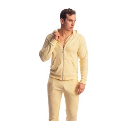 Veste de la marque L HOMME INVISIBLE - Fire Island- Zip Up Hoodie L Homme Invisible Light Lemon - Ref : HW172 FIR L11