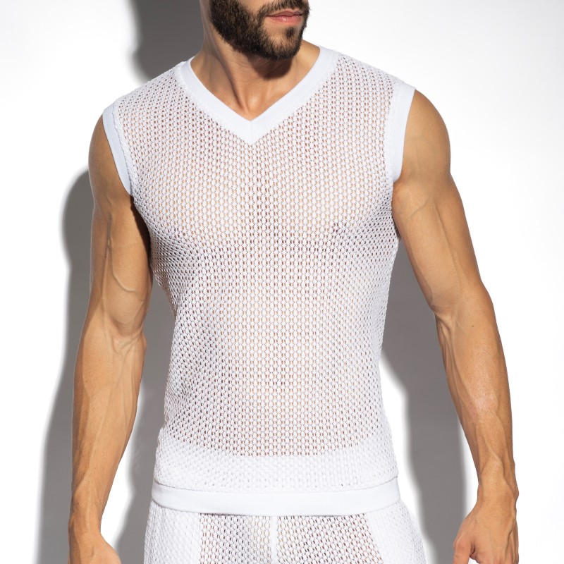 Débardeur de la marque ES COLLECTION - Débardeur V-Neck Brisa - Blanc - Ref : TS357 C01