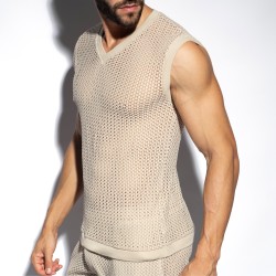 Tank top of the brand ES COLLECTION - V-Neck Tank Top - Beige - Ref : TS357 C28