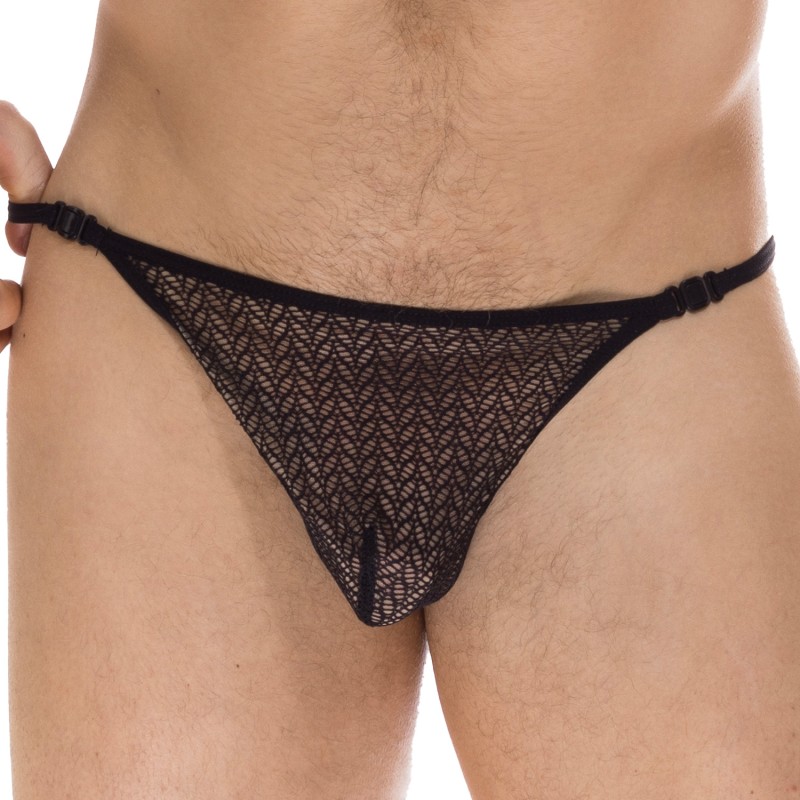 String de la marque L HOMME INVISIBLE - Viridio Noir - String L Homme Invisible - Ref : MY21X ATL 001
