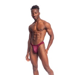 String de la marque L HOMME INVISIBLE - Silky Touch Bellevue String Bikini L Homme Invisible Burgundy - Ref : UW29 SIL RB9