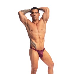 Stringa del marchio L HOMME INVISIBLE - Silky Touch Bellevue Thong Bikini L Homme Invisible Burgundy - Ref : UW29 SIL RB9