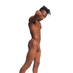 Stringa del marchio L HOMME INVISIBLE - Fuoco & Oro V Thong Bikini L Homme Invisible - Ref : UW19 FGO OR9